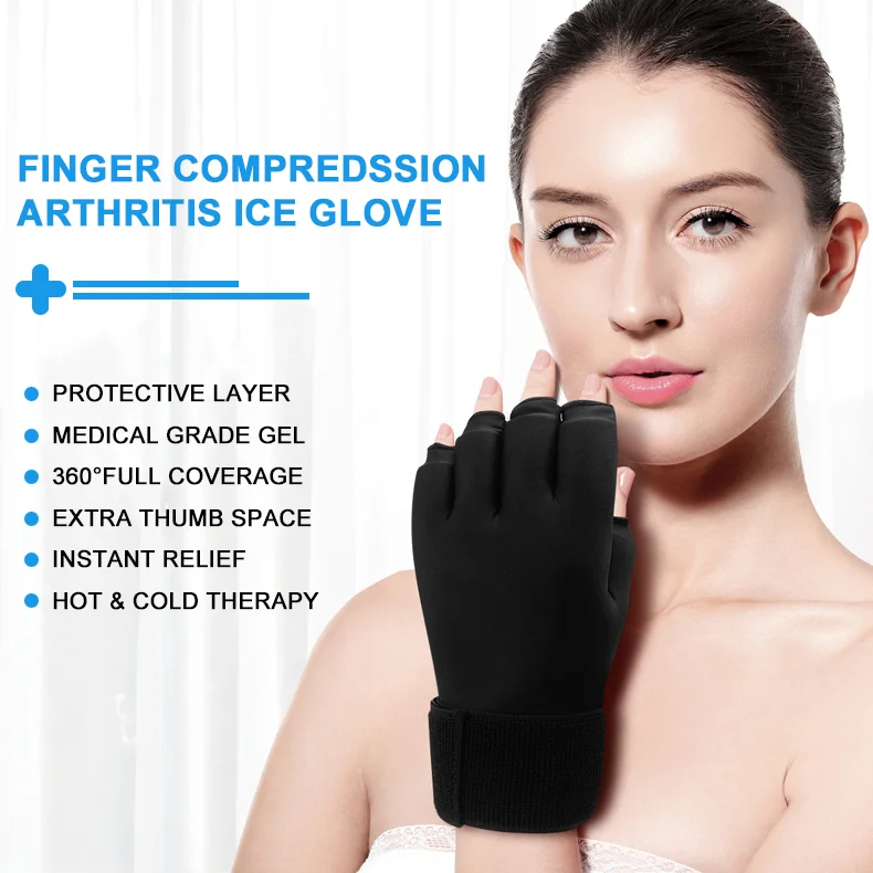 Hot & Cold Compress Glove Dual Therapy for Hand, Wrist & Finger Relief