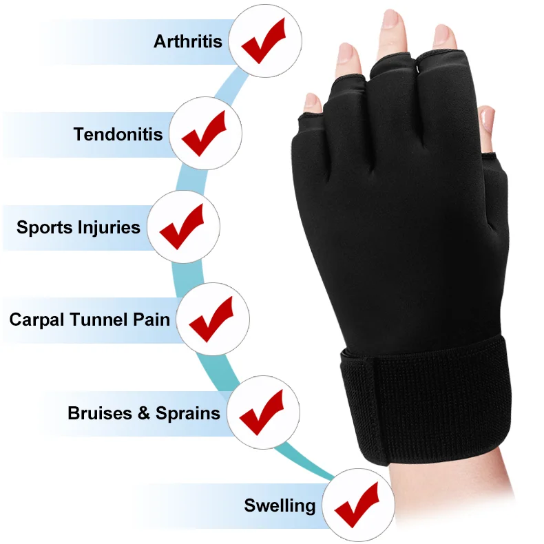 Hot & Cold Compress Glove Dual Therapy for Hand, Wrist & Finger Relief