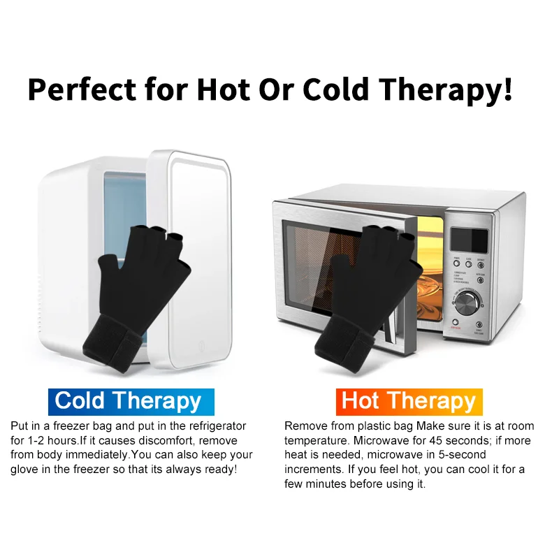 Hot & Cold Compress Glove Dual Therapy for Hand, Wrist & Finger Relief
