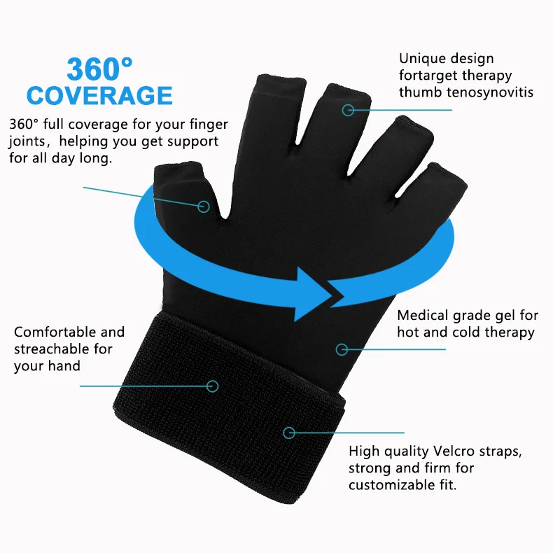 Hot & Cold Compress Glove Dual Therapy for Hand, Wrist & Finger Relief