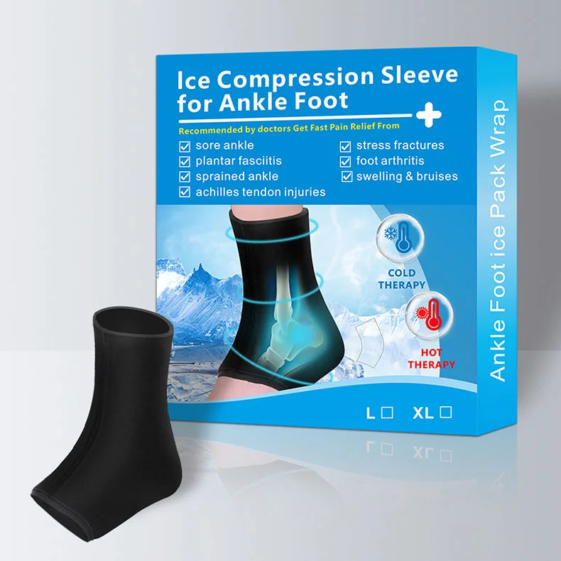 Ice Compression Sleeve for Ankle & Foot Targeted Cooling Relief for Swelling & Pain