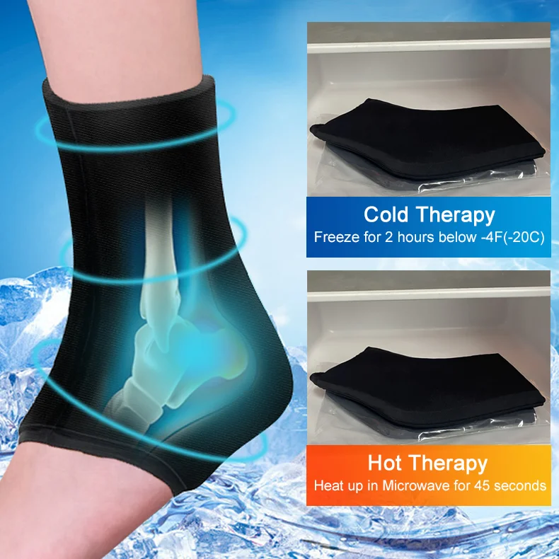 Ice Compression Sleeve for Ankle & Foot Targeted Cooling Relief for Swelling & Pain