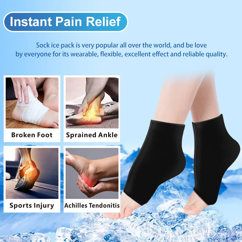 Ice Compression Sleeve for Ankle & Foot Targeted Cooling Relief for Swelling & Pain