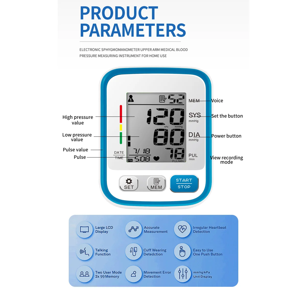 High precision Digital Blood Pressure Monitor