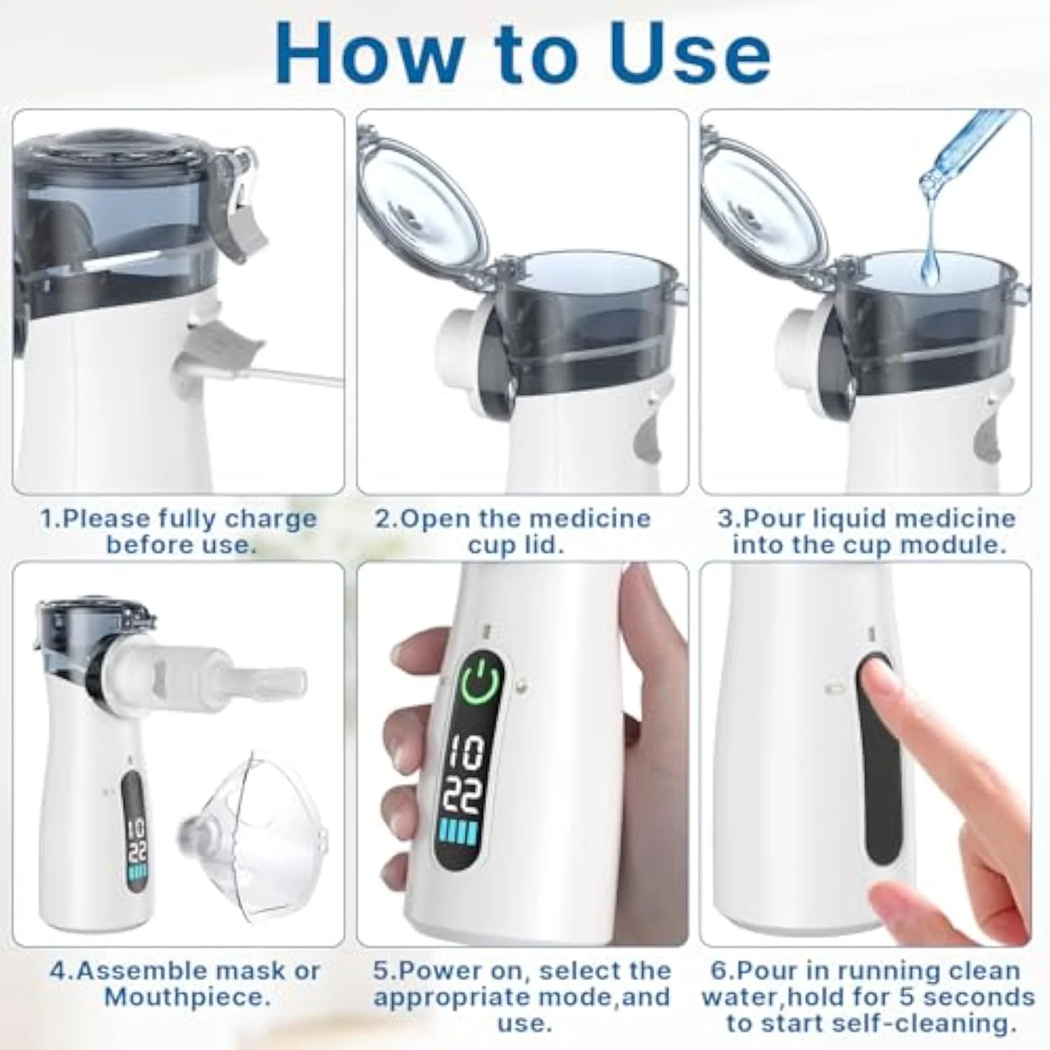 Quiet, Efficient & Travel-Friendly Handheld Mesh Nebulizer