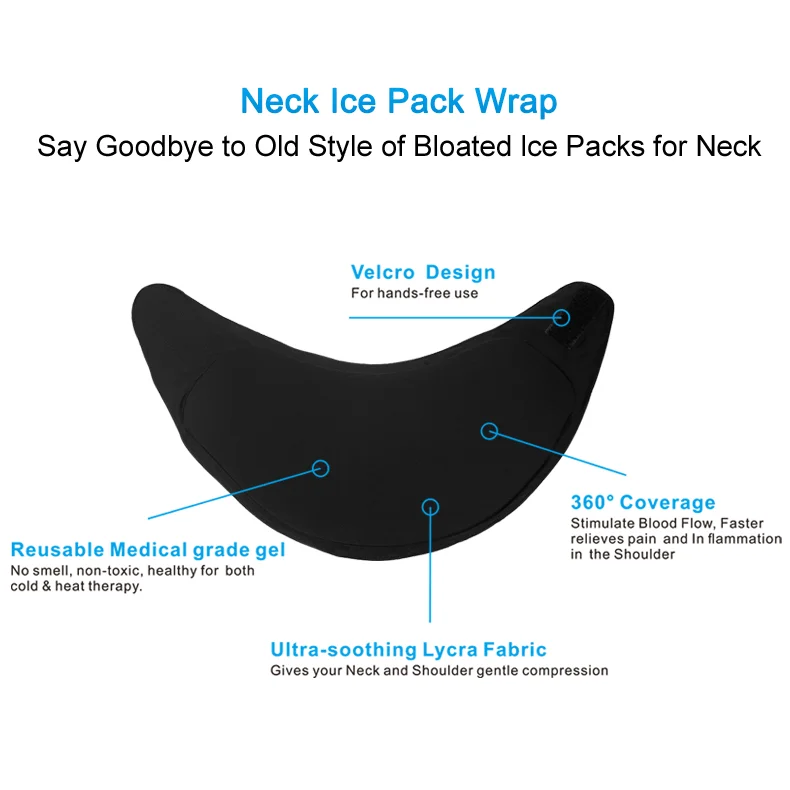 Neck Ice Pack Wrap Targeted Hot & Cold Relief for Neck Pain & Stiffness