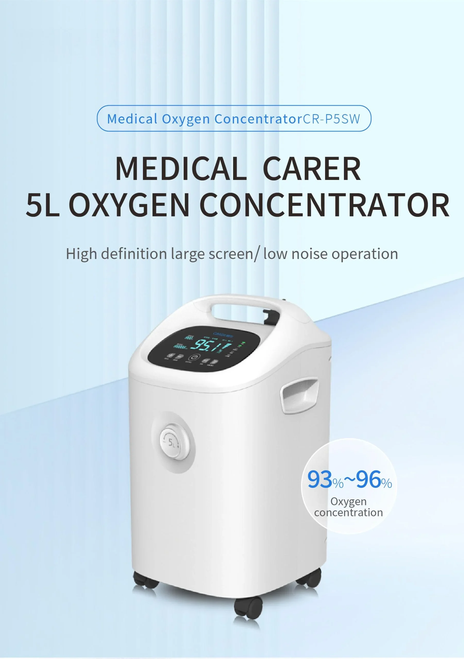 Medical Oxygen Concentrator 5L Adjustable Flow Low Noise