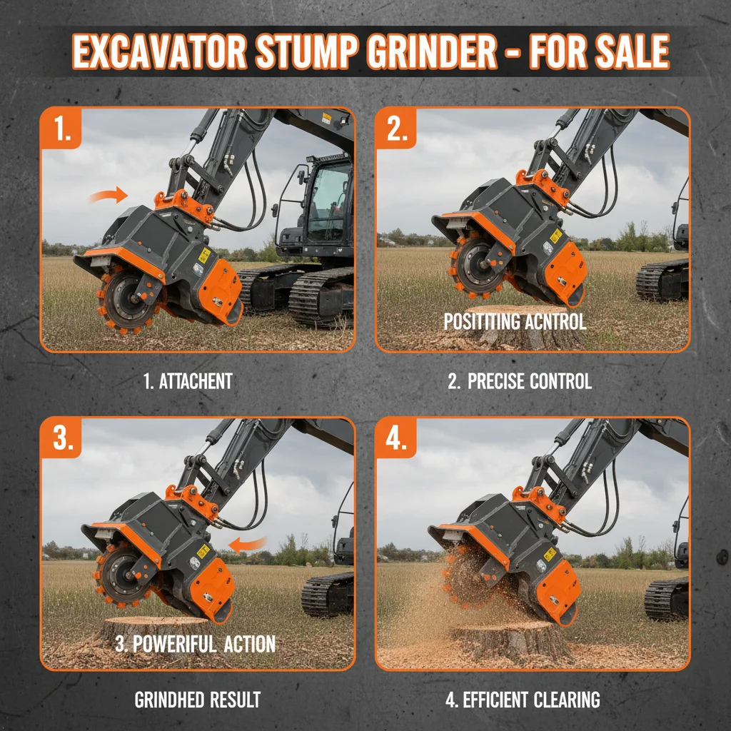 Maximize Land Clearing Efficiency with a Stump Grinder for Excavator for Sale