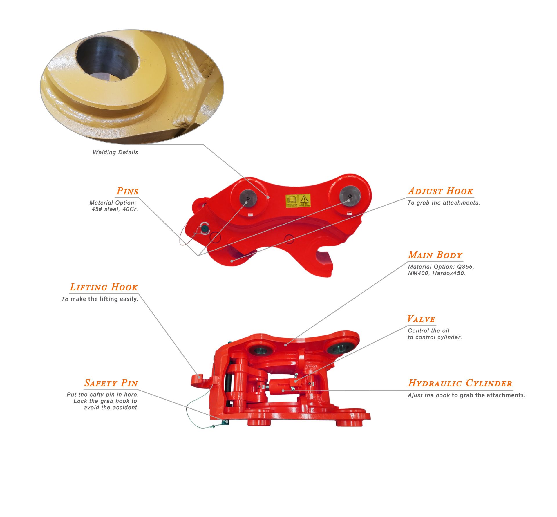 Hydraulic couper haraka