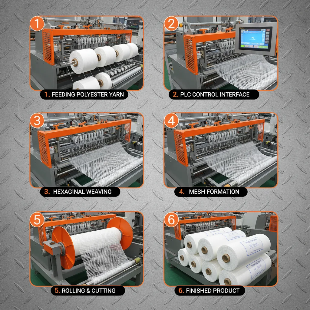 China PLC Polyester Hexagonal Wire Mesh Machine for Enhanced Production
