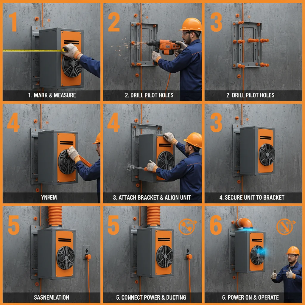 Industrial Air Purifier on Wall for Mesh Machinery Workshops