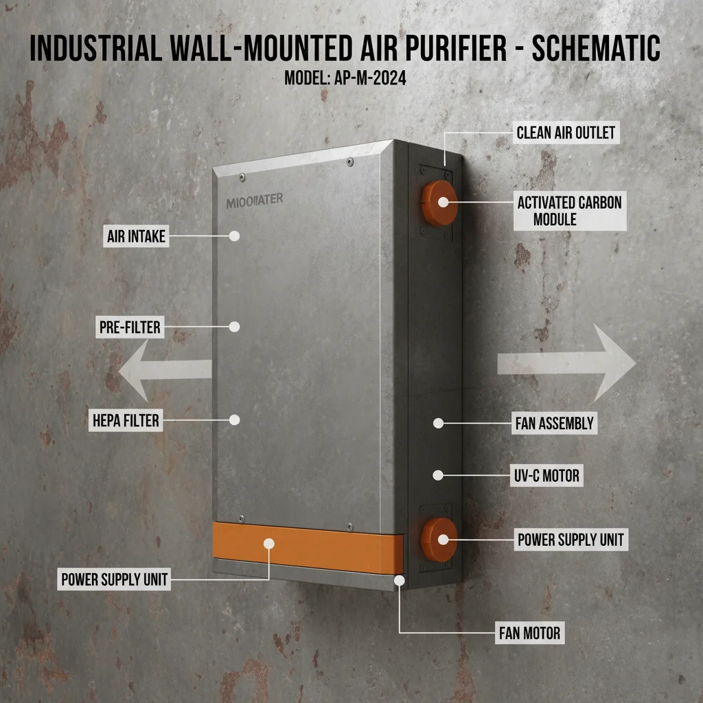 Industrial Wall Mounted Purifier for Manufacturing Air Quality