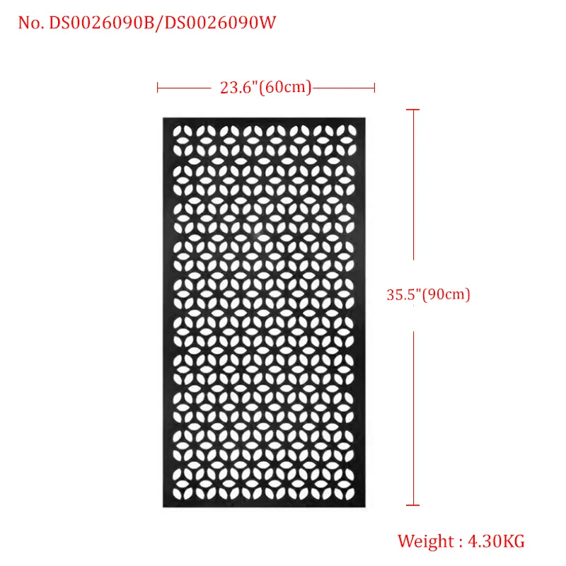 Black Aluminium Botanical Decorative Screen – Durable Weather-Resistant for Home & Garden
