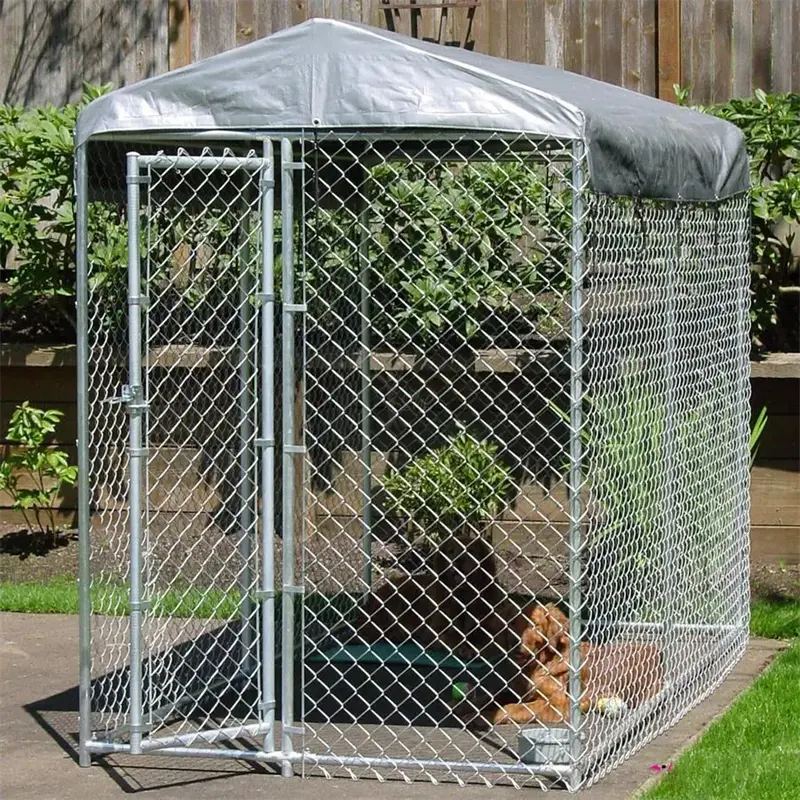 Chain Link Galvanized Steel Covered Dog Run Kennel