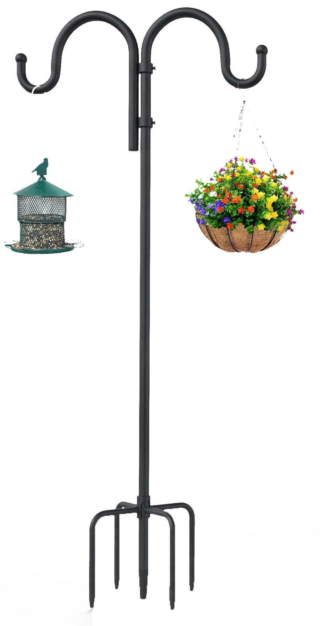 Garden Hooks Flowerpot Iron Stake Shepherd Hooks Solar Lights Lanterns Bird-Feeder Plant Baskets Flower Hanger Stand For Outdoor