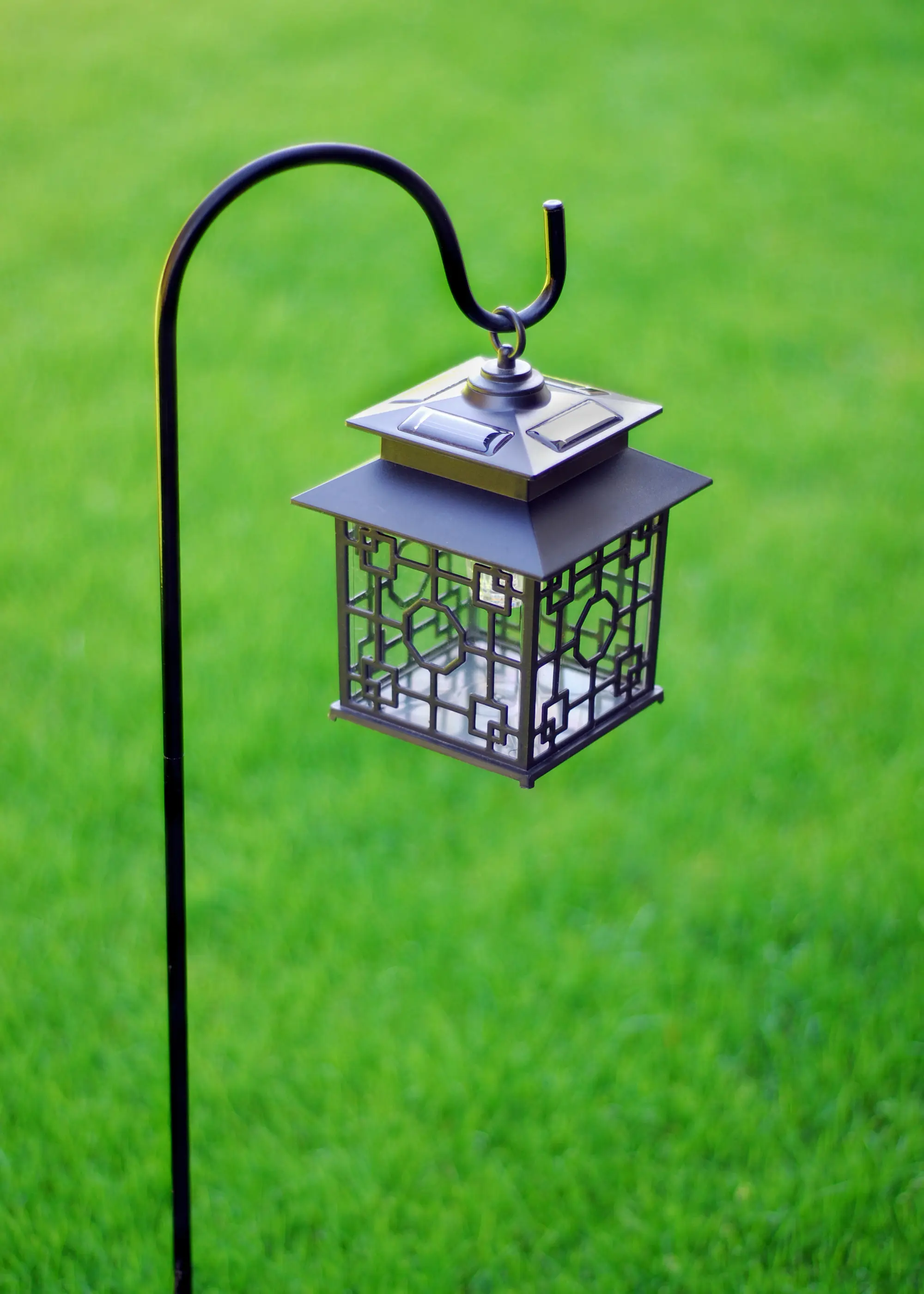Garden Hooks Flowerpot Iron Stake Shepherd Hooks Solar Lights Lanterns Bird-Feeder Plant Baskets Flower Hanger Stand For Outdoor