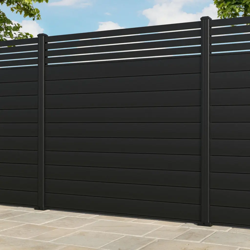 Horizontal Aluminum Fence Decorative Powder Coated Black DIY Aluminum fence panel