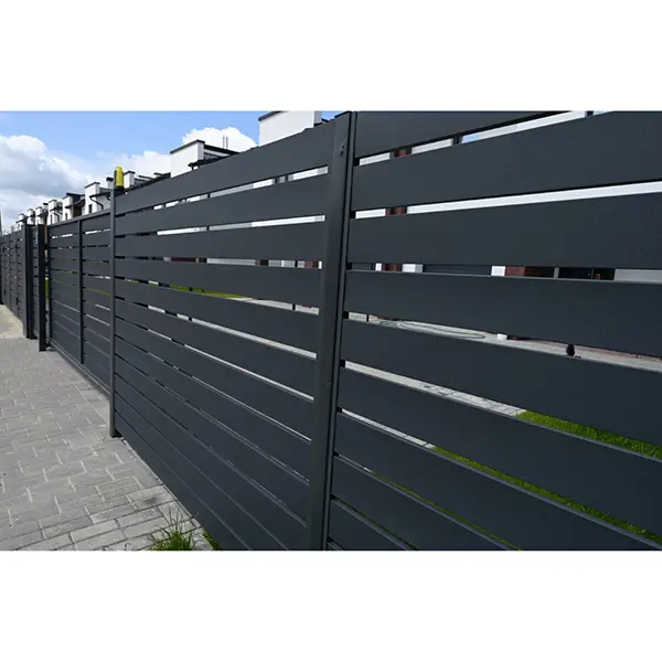 Horizontal Aluminum Fence Decorative Powder Coated Black DIY Aluminum fence panel