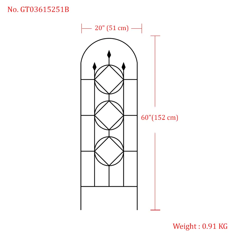 Metal Garden Trellis, Black Coated Rustproof Metal Trellis Outdoor, Trellis for Climbing Plants for Roses, Vine Cucumbers, Vegetables, Flower Support
