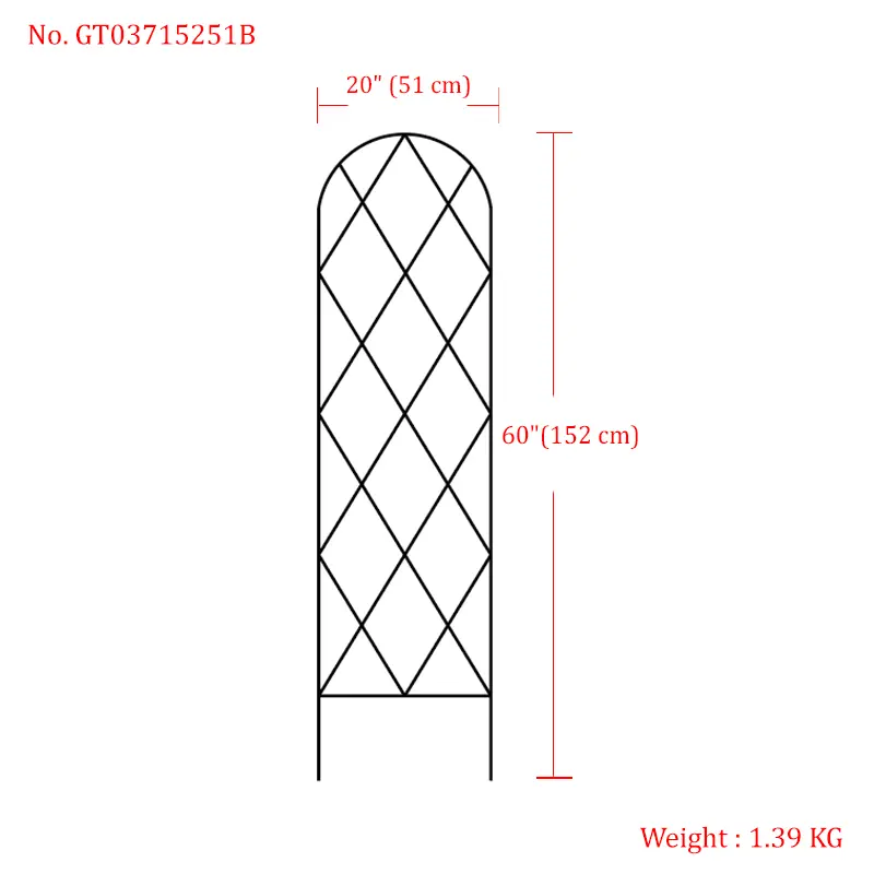Metal Garden Trellis, Black Coated Rustproof Metal Trellis Outdoor, Trellis for Climbing Plants for Roses, Vine Cucumbers, Vegetables, Flower Support