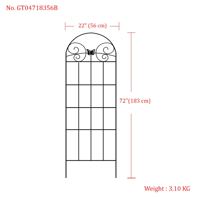 Metal Trellis for Garden Climbing Plants – Steel, Custom Sizes & Paint Options