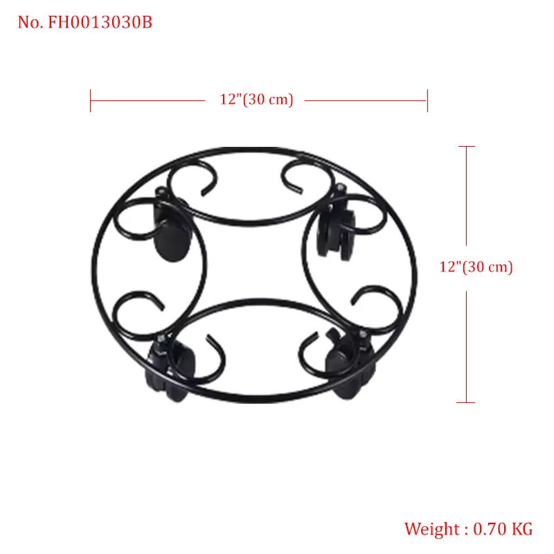 Outdoor Metal Plant Pot Stand with Wheels – Weatherproof & Easy to Move