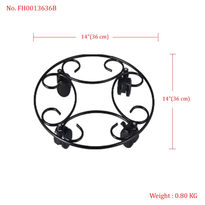 Outdoor Metal Plant Pot Stand with Wheels – Weatherproof & Easy to Move