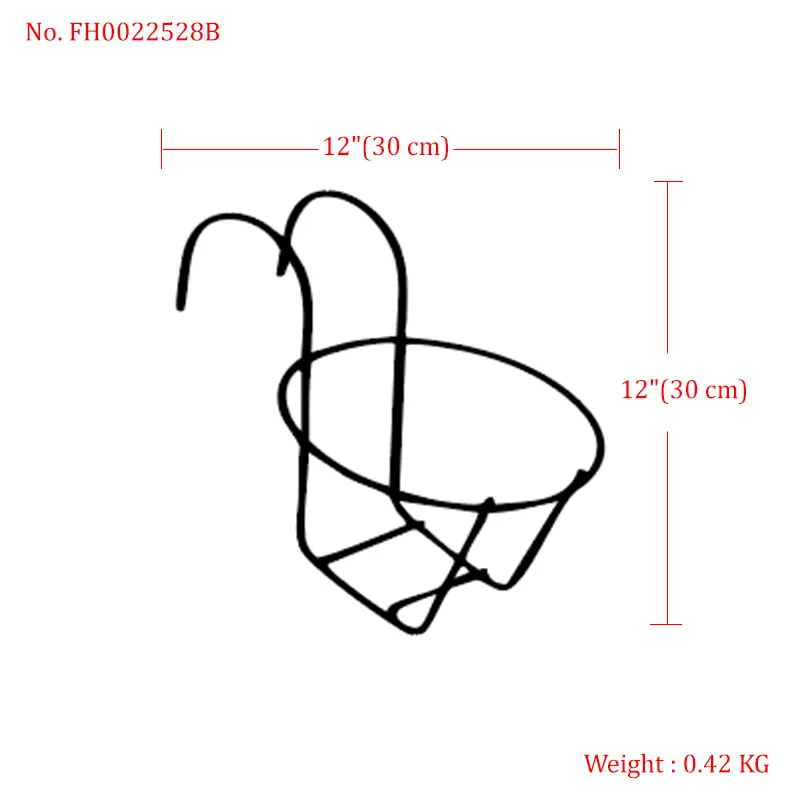 Round Hanging Plant Stand Easy to Install for Home Garden Office Decor (White & Black)