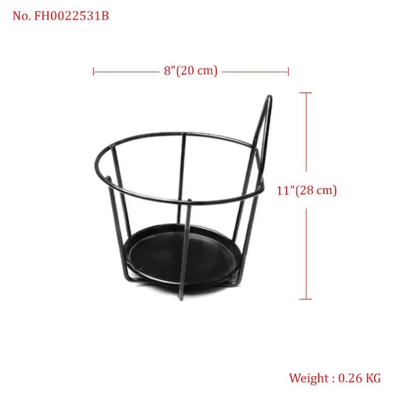 Round Hanging Plant Stand Easy to Install for Home Garden Office Decor (White & Black)