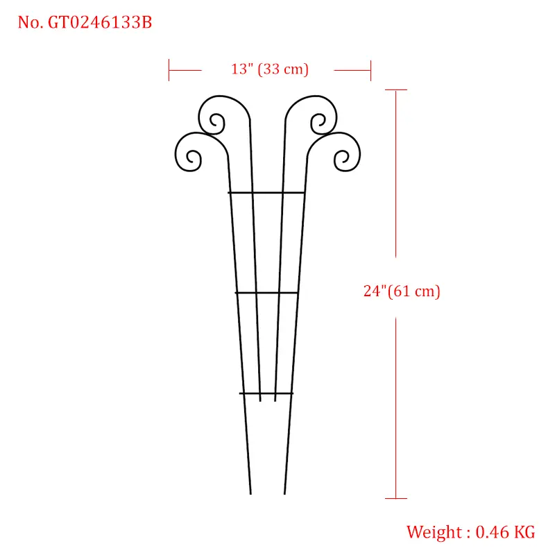 Wave Shape Black Metal Trellis for Climbing Plants Indoor & Outdoor, Garden Trellis for Houseplants Flowers Vine Ivy