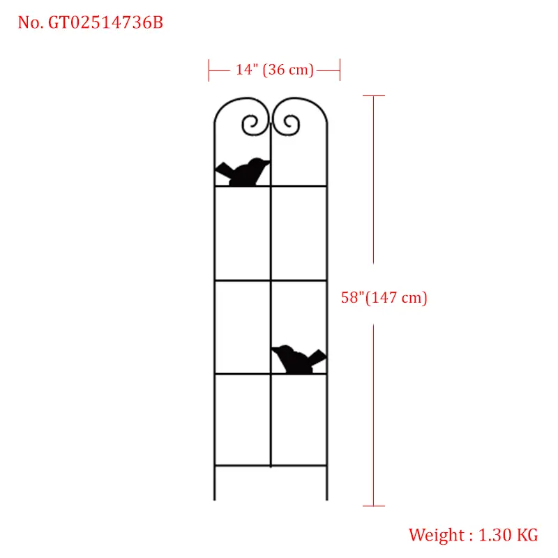 Wave Shape Black Metal Trellis for Climbing Plants Indoor & Outdoor, Garden Trellis for Houseplants Flowers Vine Ivy