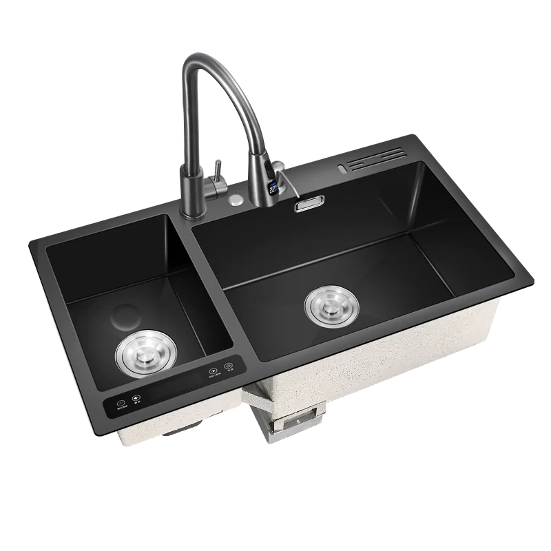 Black Stainless Steel Ultrasonic Sink