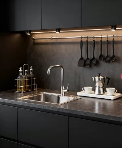 corner kitchen sink single bowl