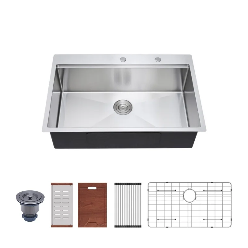 Yashite Stainless Steel Kitchen Sink Deep Basin Single Bowl