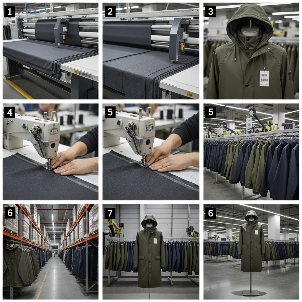 Industrial Precision Woven Rainwear Manufacturing