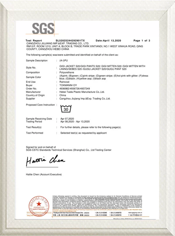 pu raincoat exporters