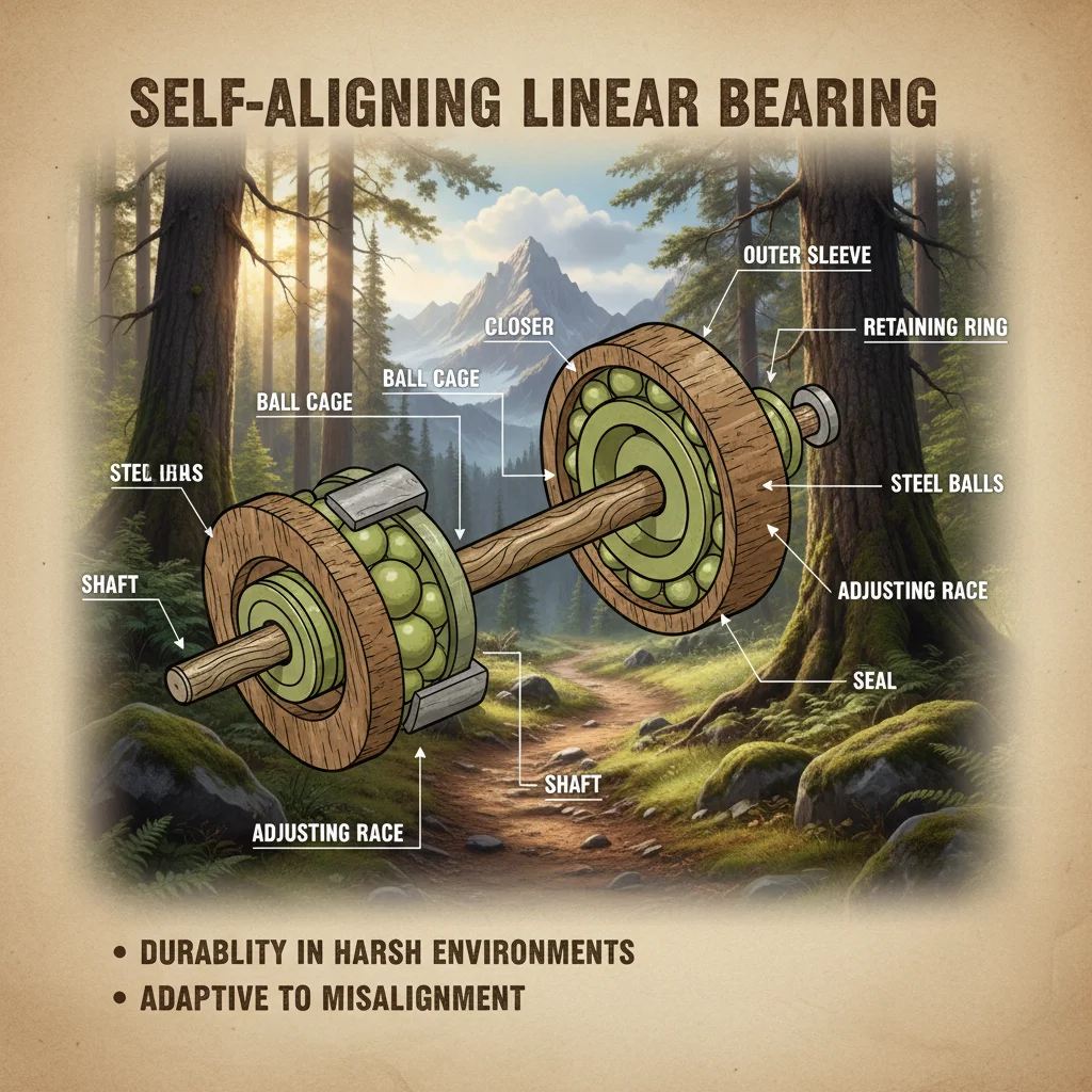 High Performance self aligning linear bearing for Precision Engineering