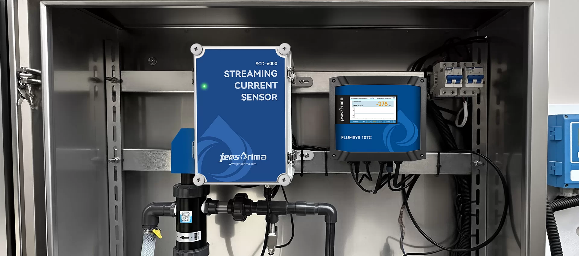 जेन्सप्रिमा ऑनलाइन स्ट्रीमिंग करंट मॉनिटर नल के पानी के उपचार में कौयगुलांट खुराक का सटीक नियंत्रण सुनिश्चित करता है