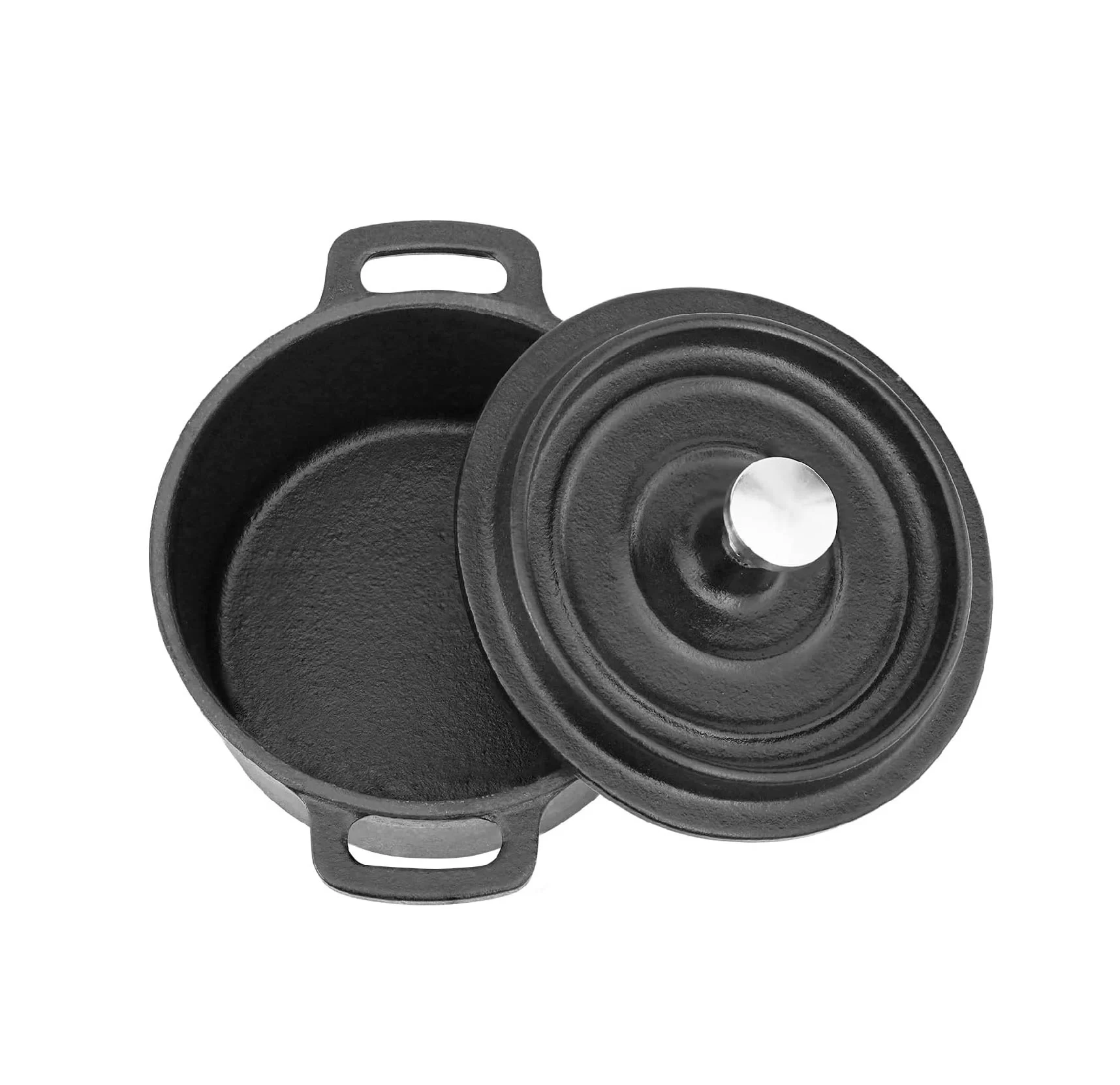 Mini 16 Oz Cast Iron Dutch Oven With Lids