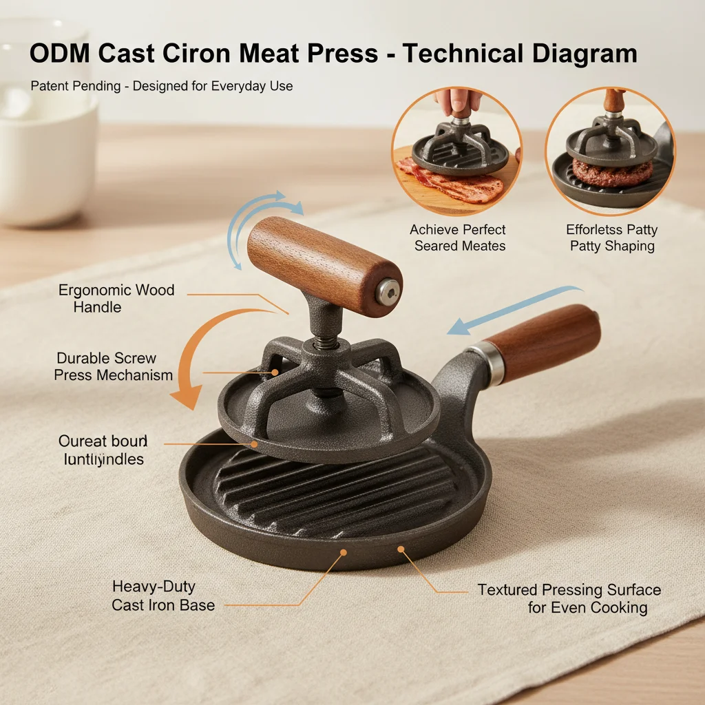Optimize Meat Production with a Custom ODM Cast Iron Meat Press Solution