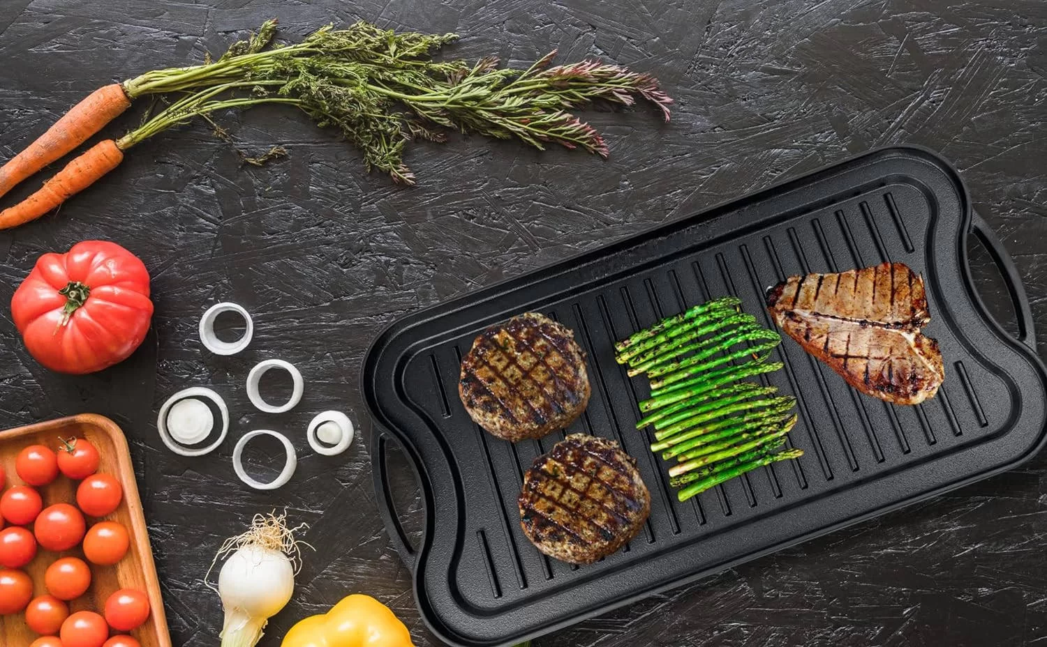 20″ X 10″ malmist pööratav grillplaat