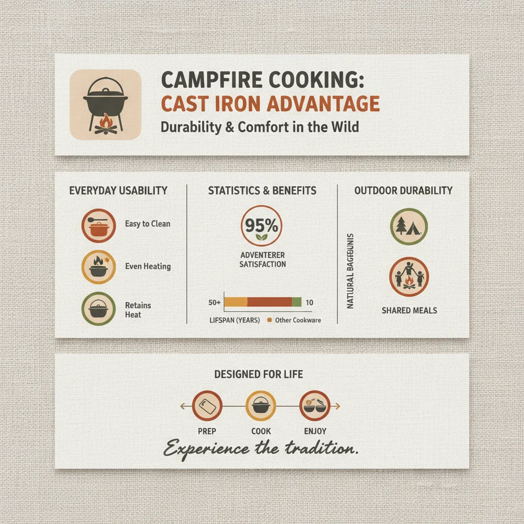 Durable Camping Pot Cast Iron for Outdoor Cooking Adventures