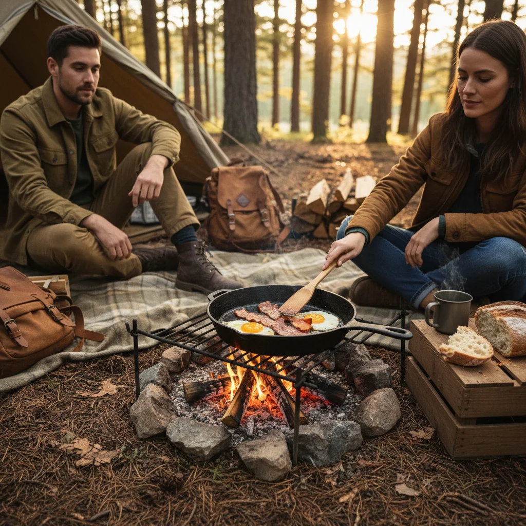 Experience Outdoor Cooking with a Durable Cast Iron Camping Pan