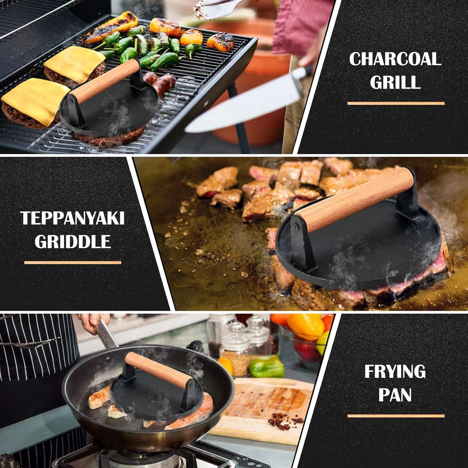cast iron hamburger patty maker
