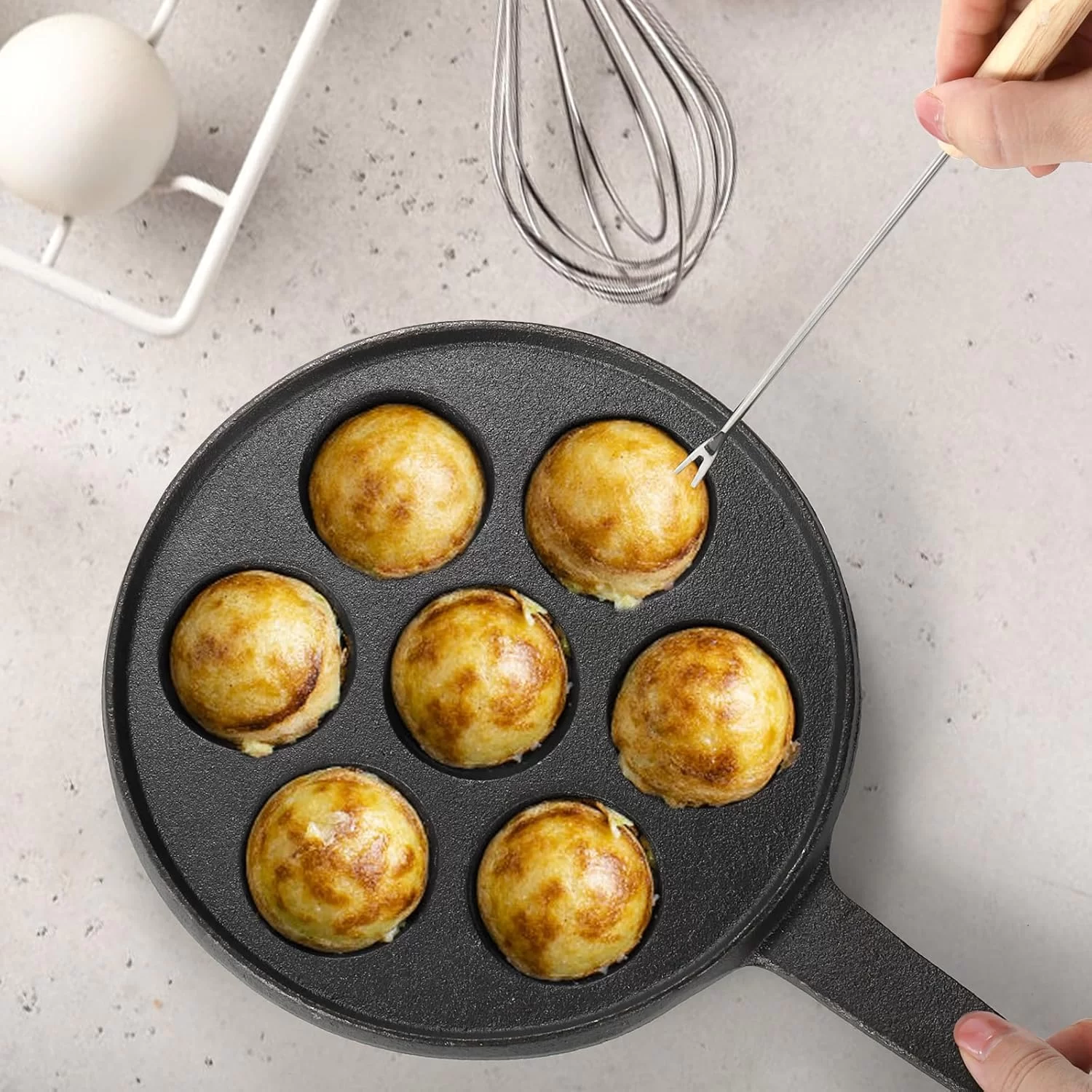 7 auku malmist Takoyaki pann