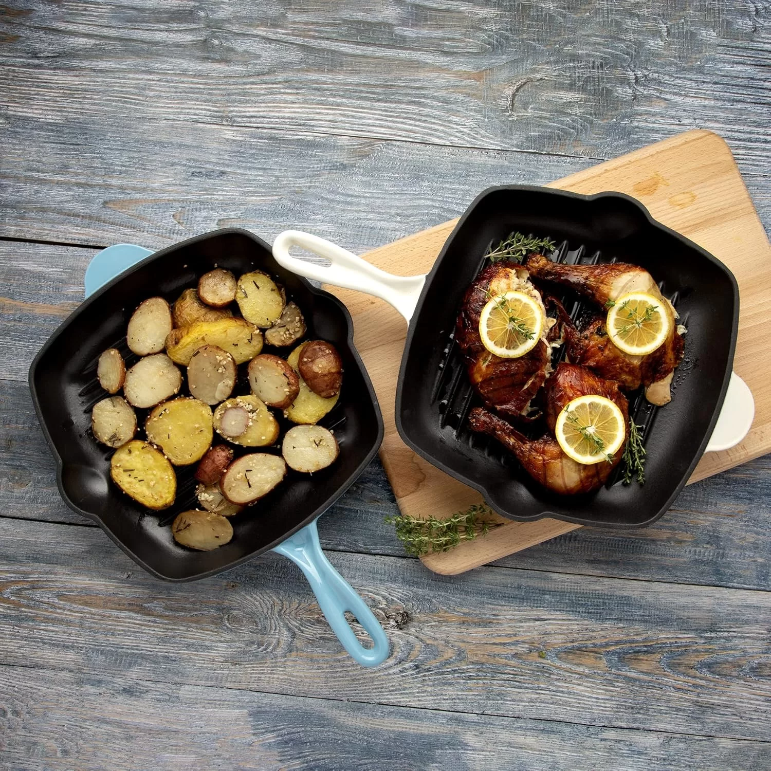 11 Inch Enameled Cast Iron Square Grill Pan