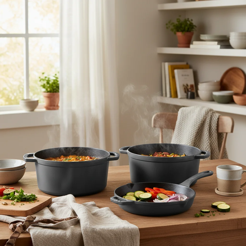 Durable Non Stick Cast Iron Cookware for Construction and Practical Use