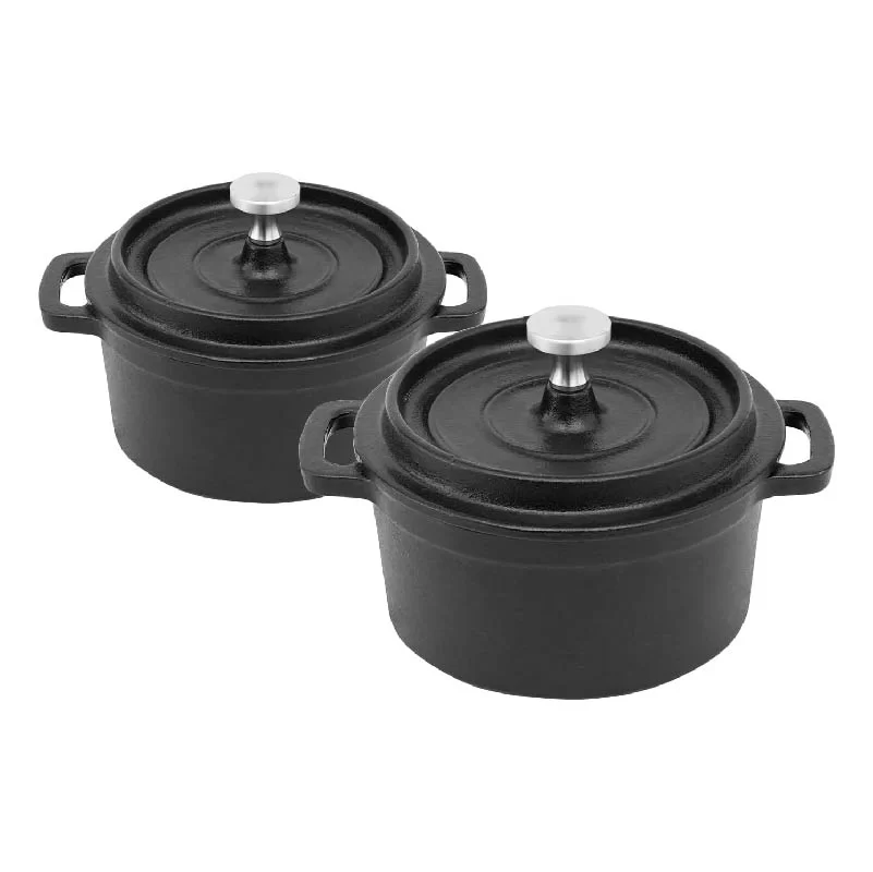 Mini forn holandès de ferro colat de 16 oz amb tapes