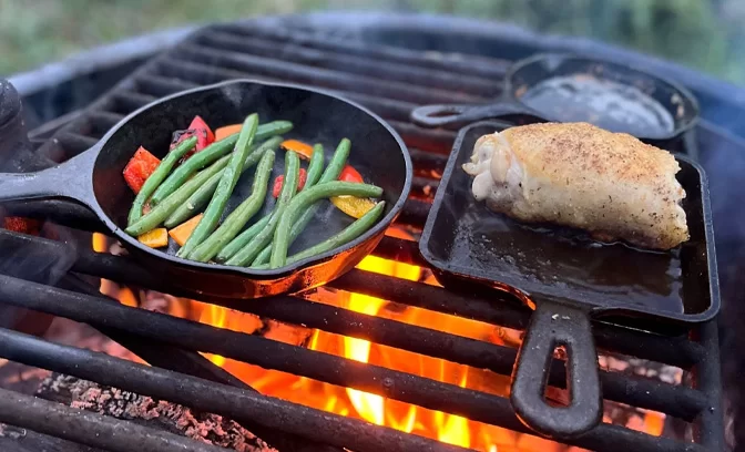 cast iron cooking set camping