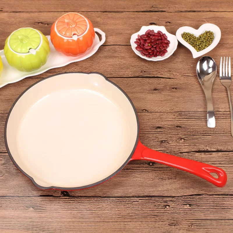 Enameled Cast Iron Skillet 10 Inch With Pour Spout